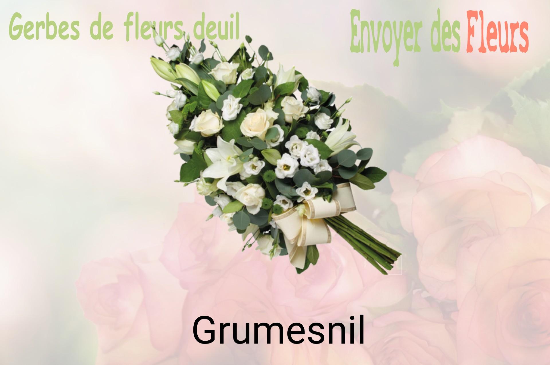 Gerbe de fleurs de deuil livrée à Grumesnil